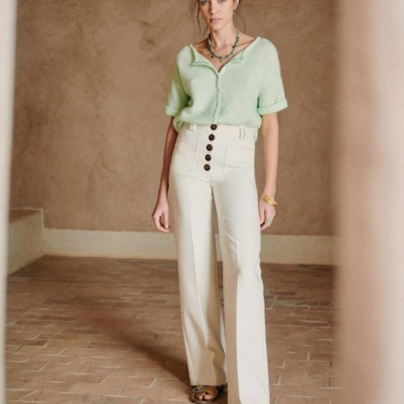 NWT Sézane Chuck Trouser Ecru - Picture 3 of 9